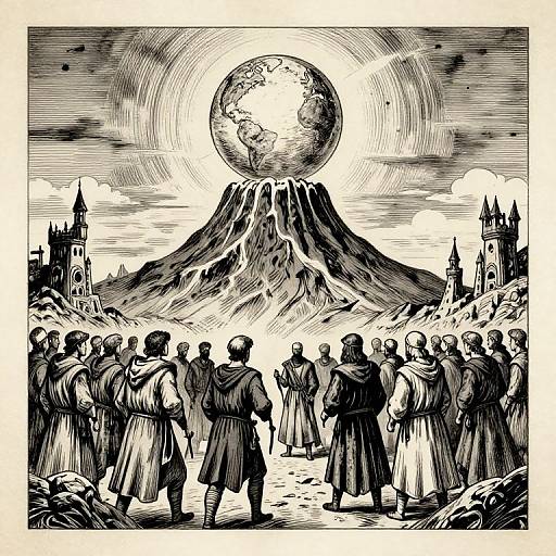 Medieval Crowd and Giant Orb