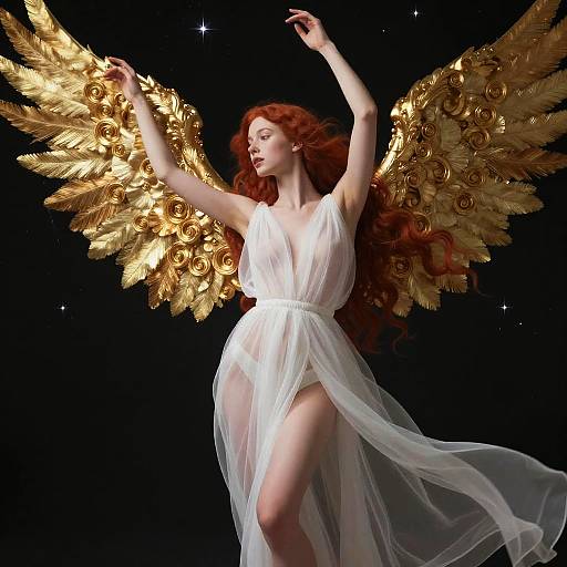Ethereal Red-Haired Angelic Woman