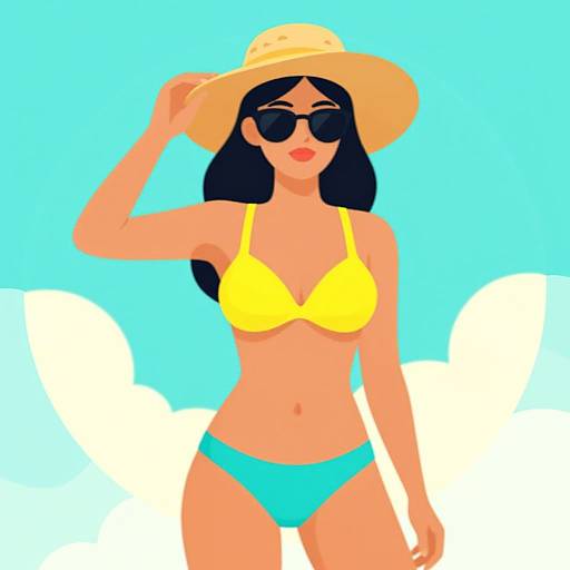 Retro Summer Woman Vector Illustration