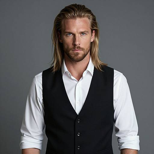 Stylish Handsome Man with Blonde Hair