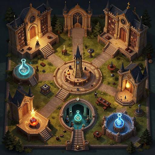 Isometric Magical Academy DnD Map