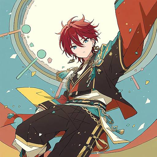 Illustration of Amagi rinne, ensemble stars! in the style of Yukimoto shuuji (gurigura)