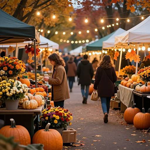 Autumn Farmers Market Scene