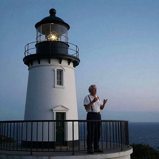 Captain's Twilight Shanty on Lighthouse Balcony