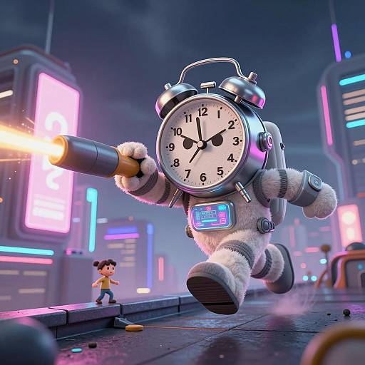 Anthropomorphic Alarm Clock Space Ranger