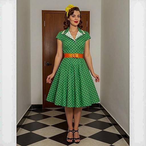 Vintage Polka Dot Dress Party Photograph