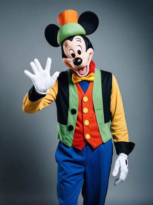 Man in Disney Goofy Costume Waving