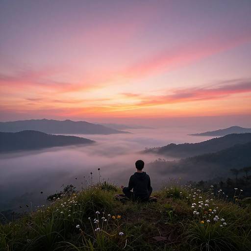 Meditation at Misty Mountain Dawn