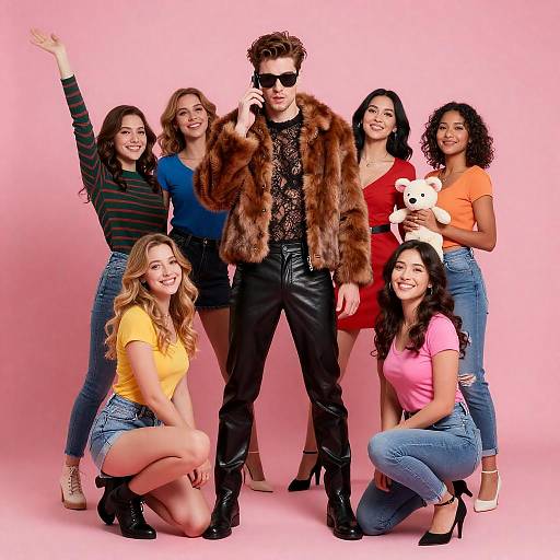 Vibrant Group Portrait with Bold Colors