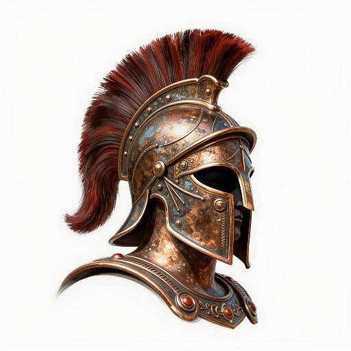 Stunning Digital Art of Greek Warrior Helmet