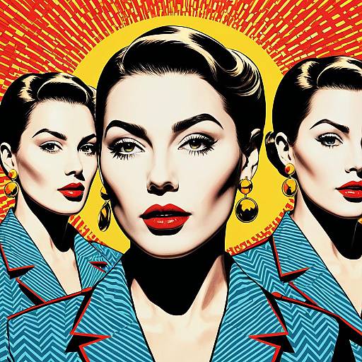 Pop Art Spy with Red Lips