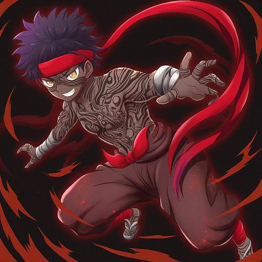 Illustration of Angra mainyu (fate), fate (series) in the style of Tamayan