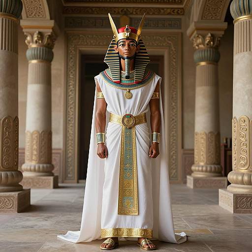 Ancient King Menes Costume in Regal Attire