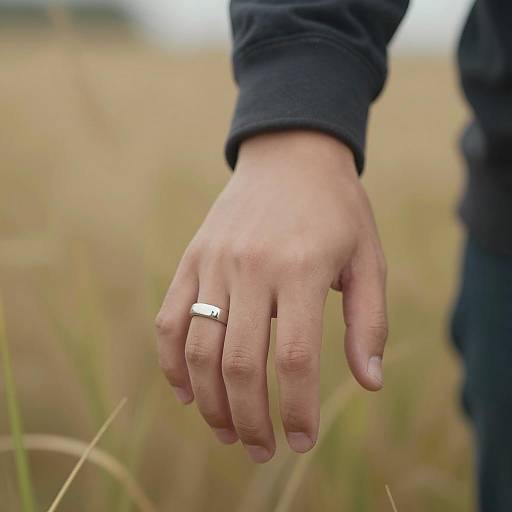 Elegant Male Hand in Golden Grass