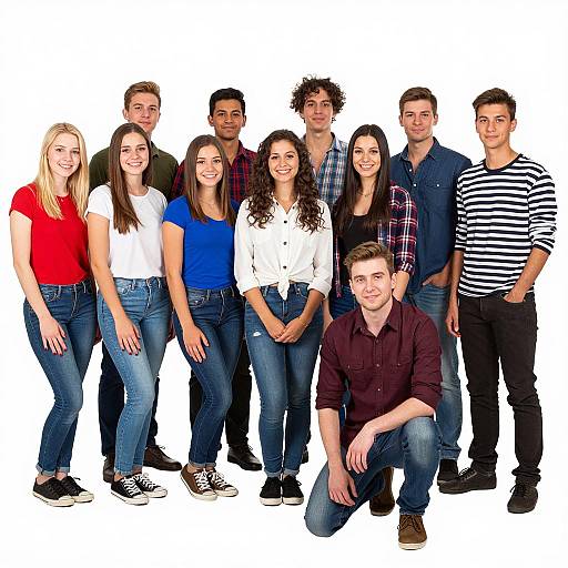 Casual Group Photo of Young Adults