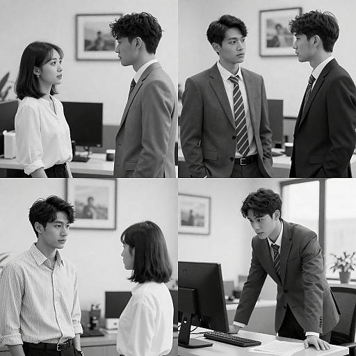 Monochrome Office Quartet Photo Collage