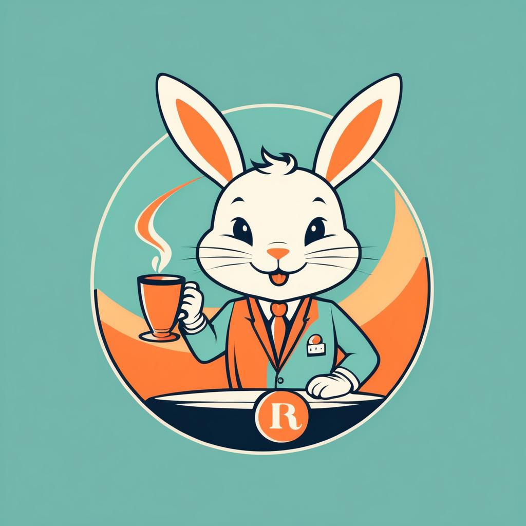 1950s Cartoon Style Rabbit Logo Design