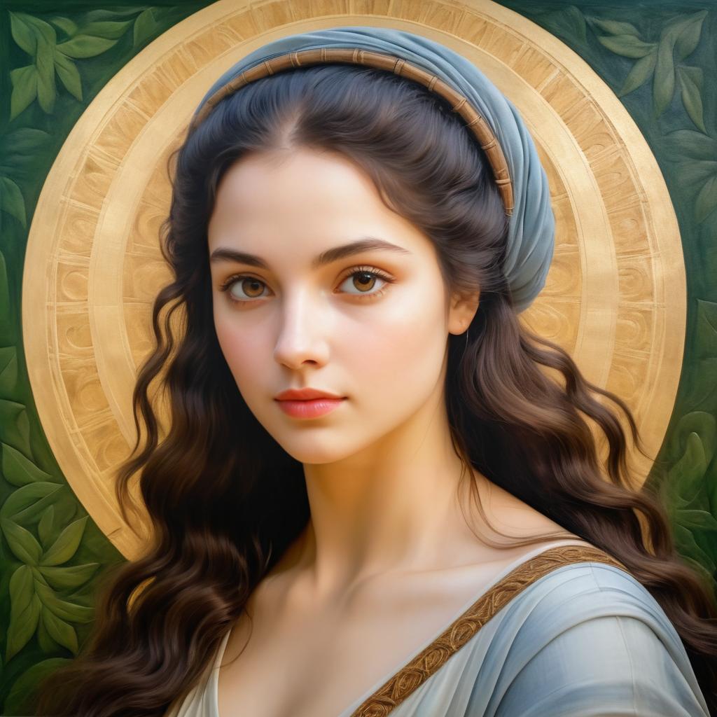 Serene Goddess Portrait in Da Vinci Style