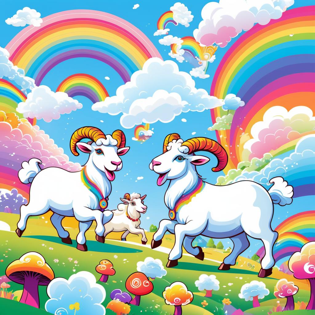 Playful Goat and Sheep Fantasy Battle