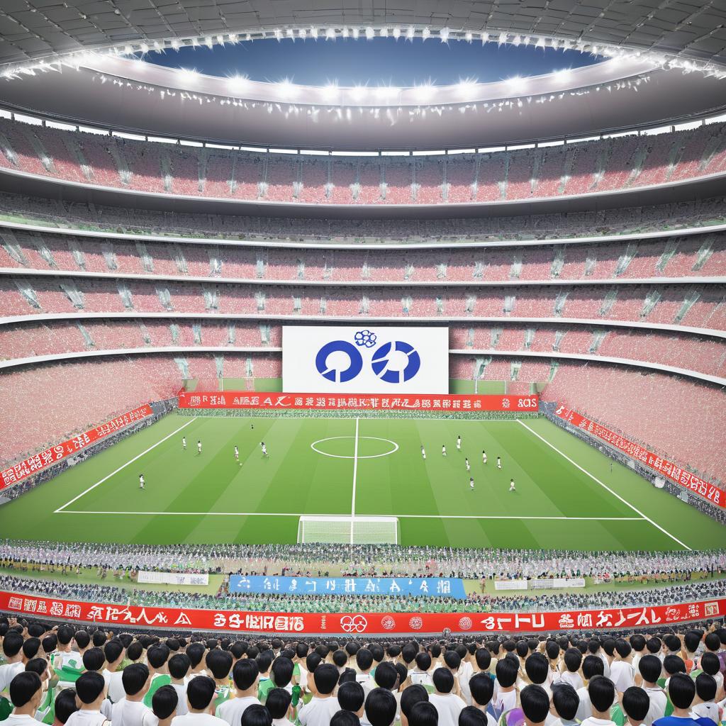 Dynamic Tokyo Olympic Stadium Match Scene