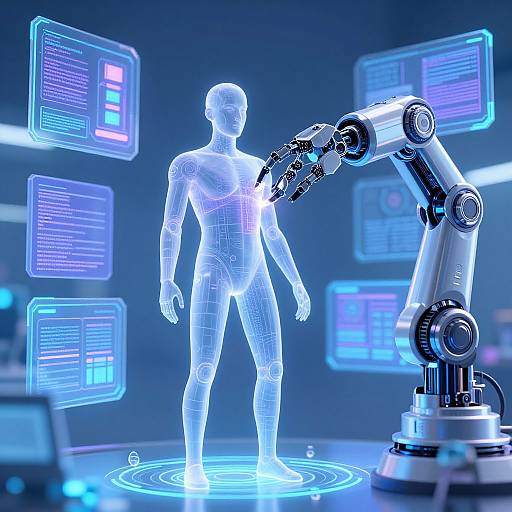 AI Robotic Arm Assembling Human Bodies