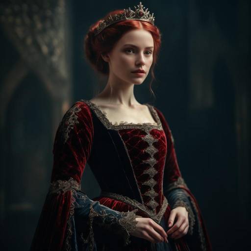 Grunge Medieval Queen in Whimsical Setting Grunge Medieval Queen in Whimsical Setting