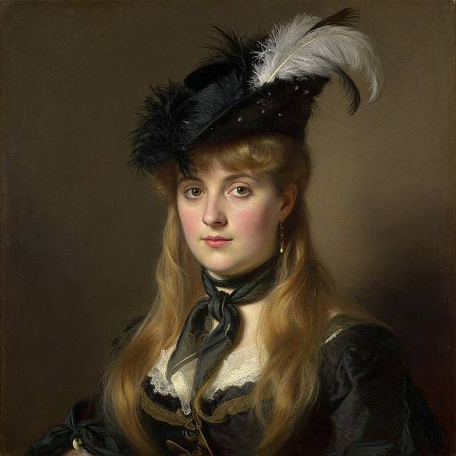 Victorian Woman in Feathered Hat