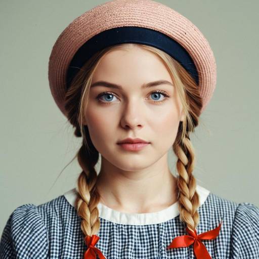 Young Woman with Braids and Pink Beret
