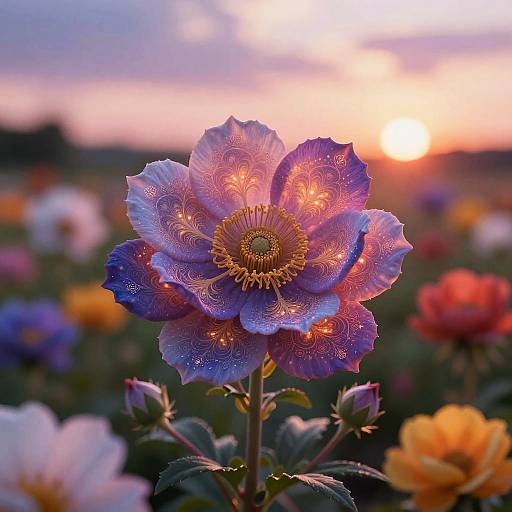 Surreal AI-Generated Blossoming Garden