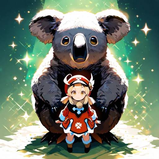Glowing Koala Surrounded by Light Particles Glowing Koala Surrounded by Light Particles