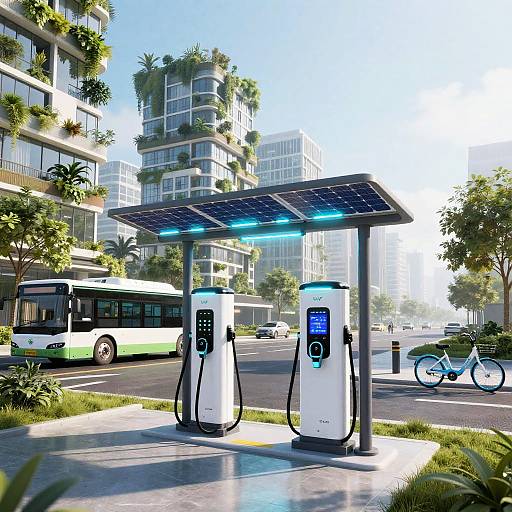 Solar-Powered EV Charging in Eco City