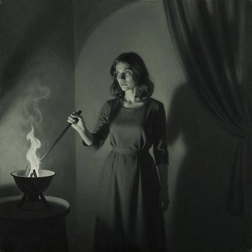 Dramatic Monochrome Woman with Brazier