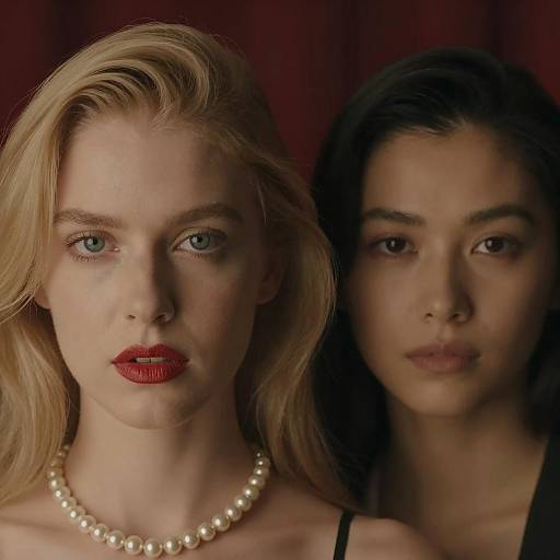 Close-Up Portrait of Two Women