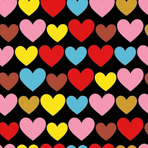 Colorful Heart Vector Seamless Pattern