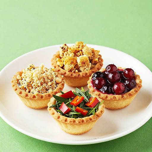 Trio of Colorful Savory Tartlets
