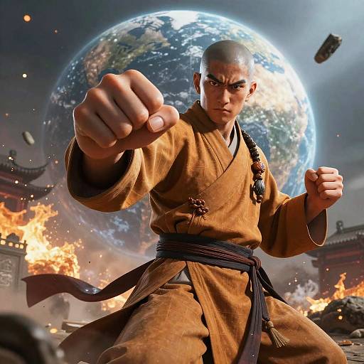 Shaolin Monk Martial Arts Pose