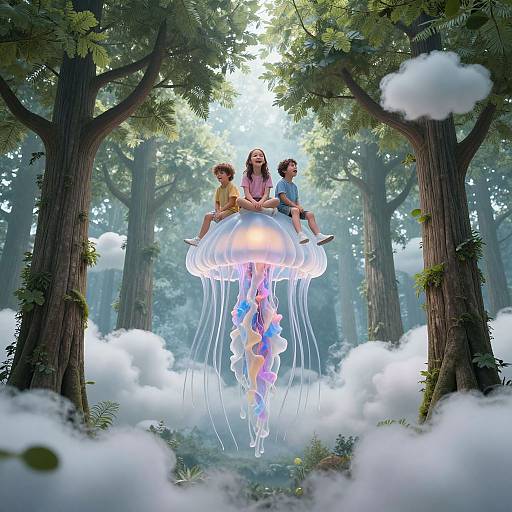 Children on Giant Jellyfish Adventure