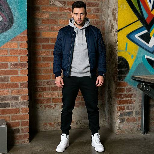 Stylish Man in Industrial Chic Setting