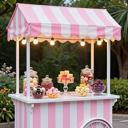 Vibrant Pink Candy Cart Hire