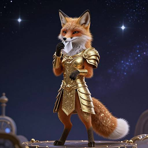 Regal Fox in Cosmic Gold Armor