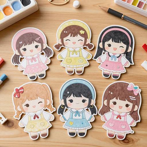 Kawaii Anime Paper Dolls Collection