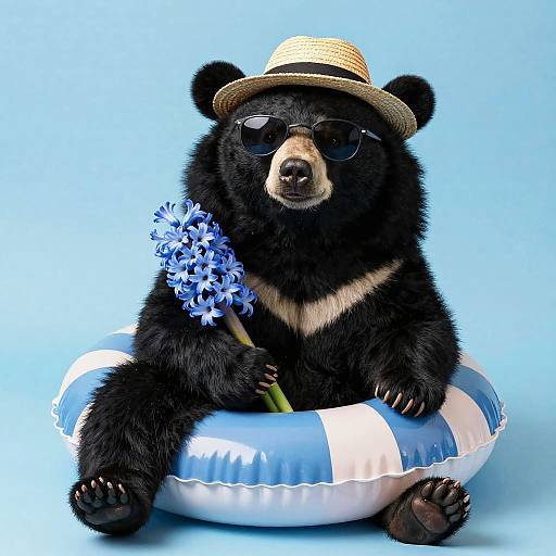 Gentle Asiatic Black Bear Lounge