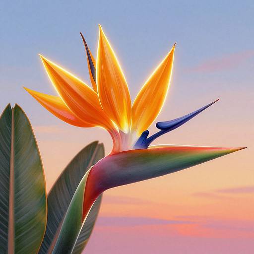 Vivid Digital Bird of Paradise Art