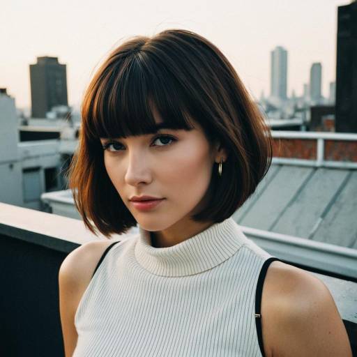 Fashion Editorial: Ear-Length Bob on Rooftop
