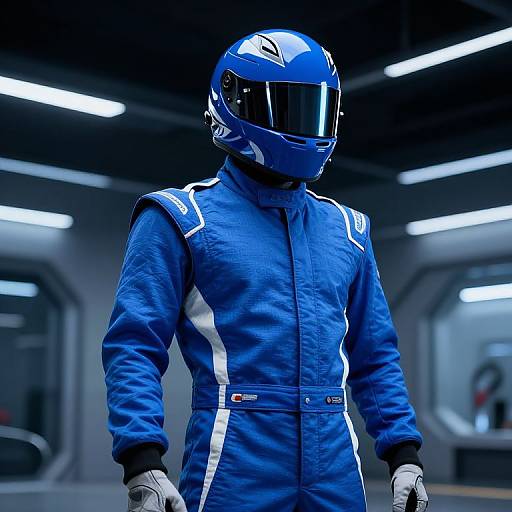 Futuristic Blue Racing Suit Design