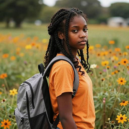 Raven Black Girl with Messy Braid