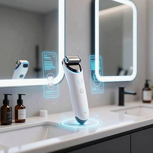 Futuristic AI Beard Remover Bathroom