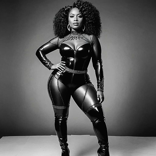 High-Contrast Photo of Curvy Woman
