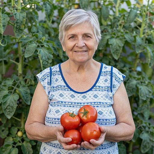 Senior Woman Portrait with Tomatoes