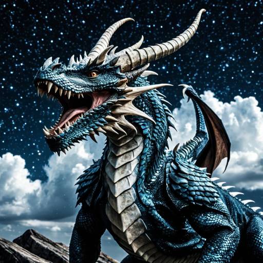 Majestic Eastern Dragon Under Starry Sky